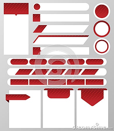 Collection of website elementsâ€: text box, button, banner, text bar, navigation bar, label. Vector illustration Vector Illustration